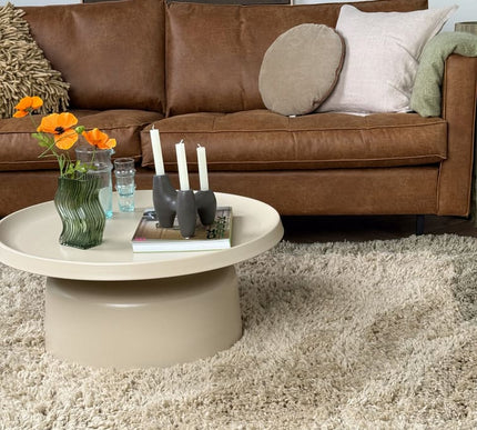 Hoogpolig vloerkleed Pilo groen/beige polyester Interieur05 - Vloerkledenloods
