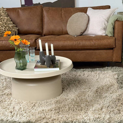 Hoogpolig vloerkleed Pilo groen/beige polyester Interieur05 - Vloerkledenloods