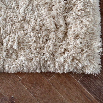 Hoogpolig Vloerkleed Pilo Ivoor Wit Polyester Interieur05 - Vloerkledenloods