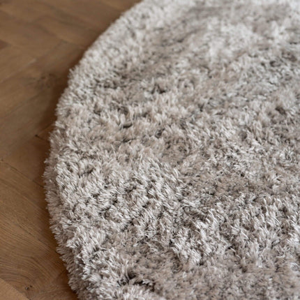 Rond Hoogpolig vloerkleed Fender wit/creme