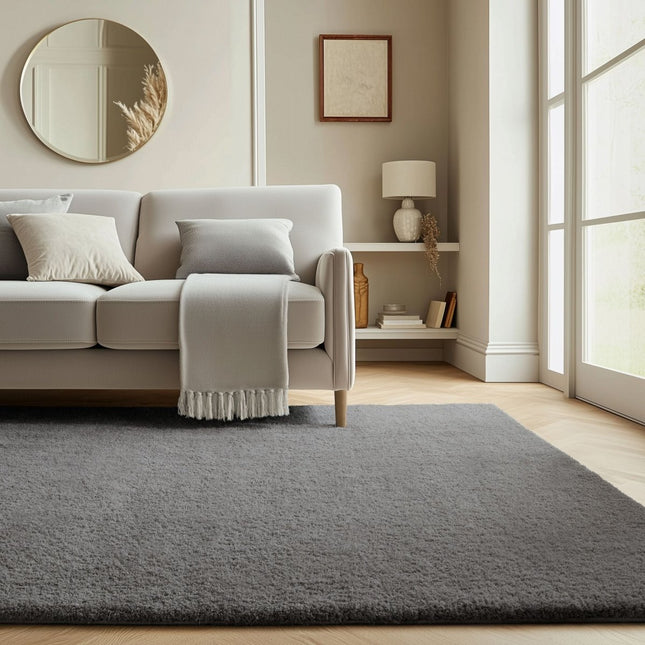 Hoogpolige Vloerkleden - Flair Rugs vloerkleed Tiara Donkergrijs - Vloerkledenloods