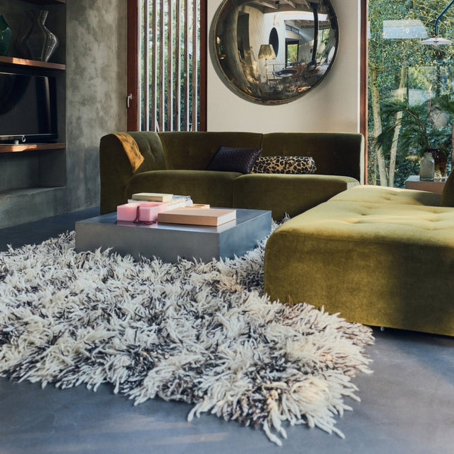 Hoogpolige Vloerkleden - HKliving shaggy vloerkleed Checkers 200x300cm - Vloerkledenloods