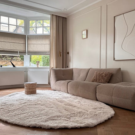 Hoogpolige Vloerkleden - Hoogpolig Organisch vloerkleed Furr Stone beige - Interieur05 - Vloerkledenloods