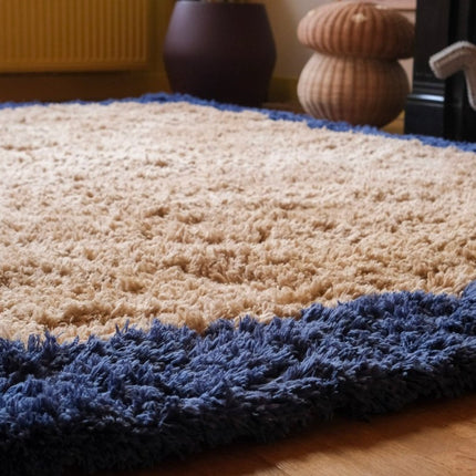 Hoogpolige Vloerkleden - Hoogpolig vloerkleed Pilo beige/blauw polyester Interieur05 - Vloerkledenloods