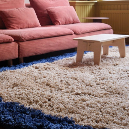 Hoogpolige Vloerkleden - Hoogpolig vloerkleed Pilo beige/blauw polyester Interieur05 - Vloerkledenloods