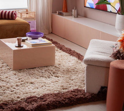 Hoogpolige Vloerkleden - Hoogpolig vloerkleed Pilo beige/bruin polyester Interieur05 - Vloerkledenloods