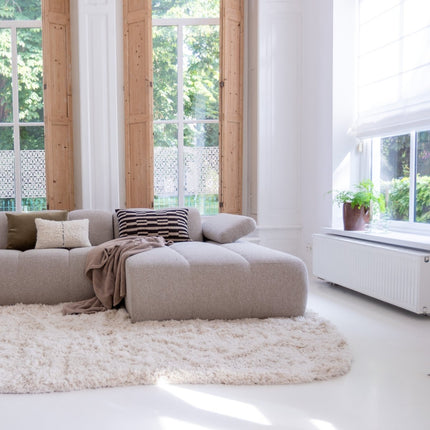 Hoogpolige Vloerkleden - Hoogpolig vloerkleed Pilo Contour Ivoor/Wit Polyester Interieur05 - Vloerkledenloods