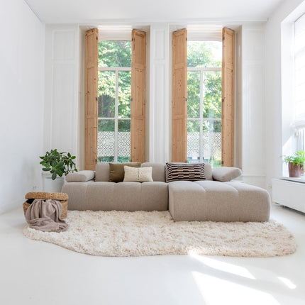 Hoogpolige Vloerkleden - Hoogpolig vloerkleed Pilo Contour Ivoor/Wit Polyester Interieur05 - Vloerkledenloods