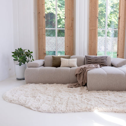 Hoogpolige Vloerkleden - Hoogpolig vloerkleed Pilo Contour Ivoor/Wit Polyester Interieur05 - Vloerkledenloods