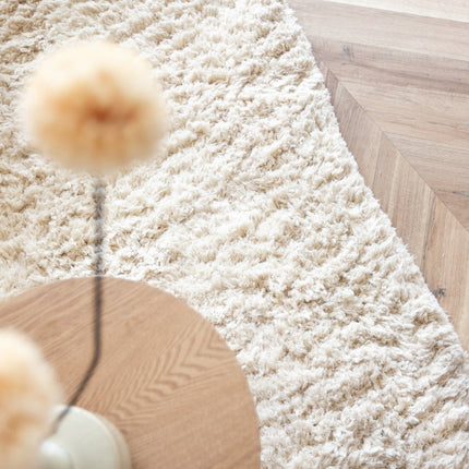 Hoogpolige Vloerkleden - Hoogpolig vloerkleed Pilo Contour Ivoor/Wit Polyester Interieur05 - Vloerkledenloods