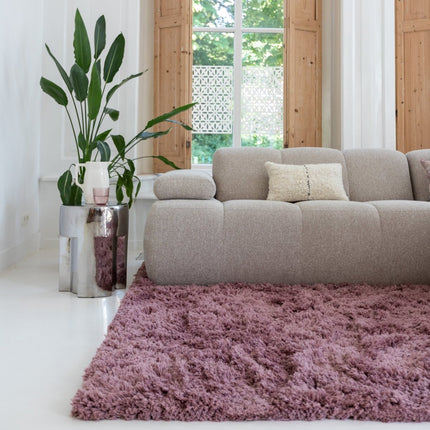 Hoogpolige Vloerkleden - Hoogpolig vloerkleed Pilo Darkpink Polyester Interieur05 - Vloerkledenloods