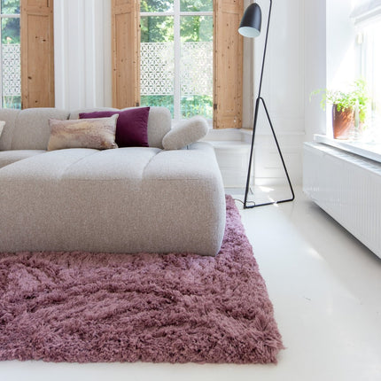 Hoogpolige Vloerkleden - Hoogpolig vloerkleed Pilo Darkpink Polyester Interieur05 - Vloerkledenloods