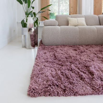 Hoogpolige Vloerkleden - Hoogpolig vloerkleed Pilo Darkpink Polyester Interieur05 - Vloerkledenloods