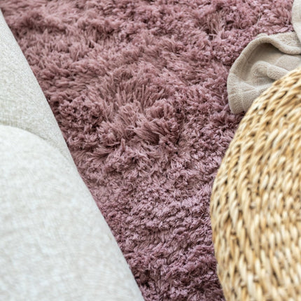 Hoogpolige Vloerkleden - Hoogpolig vloerkleed Pilo Darkpink Polyester Interieur05 - Vloerkledenloods