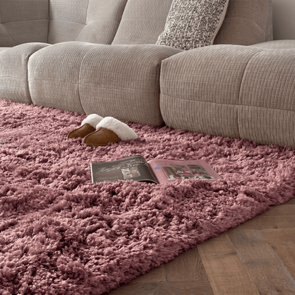Hoogpolige Vloerkleden - Hoogpolig vloerkleed Pilo Darkpink Polyester Interieur05 - Vloerkledenloods
