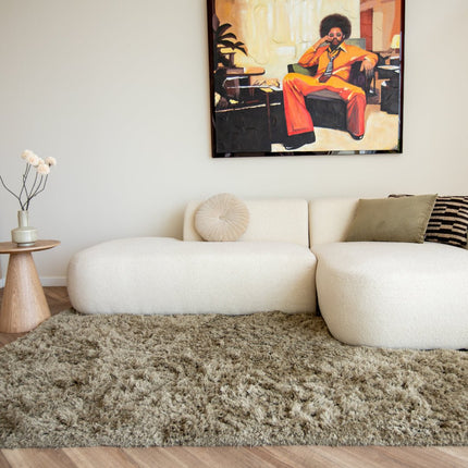 Hoogpolige Vloerkleden - Hoogpolig vloerkleed Pilo groen polyester Interieur05 - Vloerkledenloods