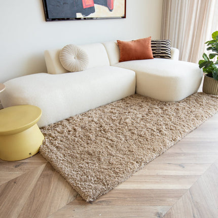 Hoogpolige Vloerkleden - Hoogpolig vloerkleed Pilo taupe polyester Interieur05 - Vloerkledenloods