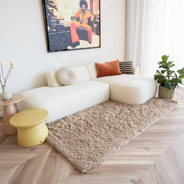 Hoogpolige Vloerkleden - Hoogpolig vloerkleed Pilo taupe polyester Interieur05 - Vloerkledenloods