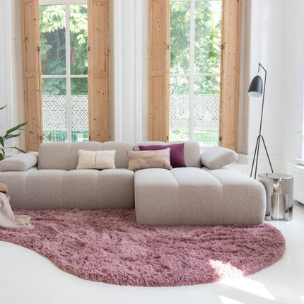 Hoogpolige Vloerkleden - Organisch hoogpolig vloerkleed Pilo Darkpink Polyester Interieur05 - Vloerkledenloods
