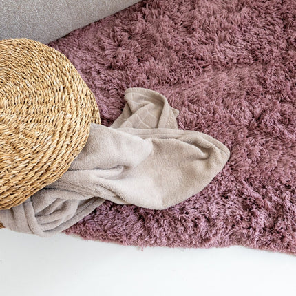 Hoogpolige Vloerkleden - Organisch hoogpolig vloerkleed Pilo Darkpink Polyester Interieur05 - Vloerkledenloods