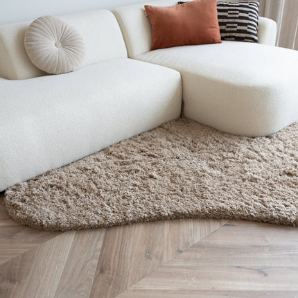 Hoogpolige Vloerkleden - Organisch hoogpolig vloerkleed Pilo taupe polyester Interieur05 - Vloerkledenloods