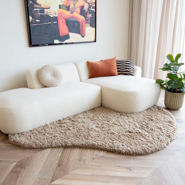 Hoogpolige Vloerkleden - Organisch hoogpolig vloerkleed Pilo taupe polyester Interieur05 - Vloerkledenloods
