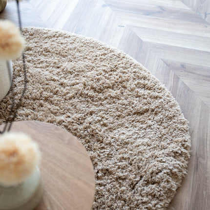 Hoogpolige Vloerkleden - Organisch hoogpolig vloerkleed Pilo taupe polyester Interieur05 - Vloerkledenloods