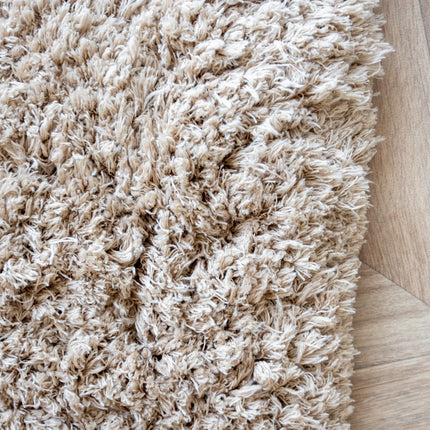 Hoogpolige Vloerkleden - Organisch hoogpolig vloerkleed Pilo taupe polyester Interieur05 - Vloerkledenloods