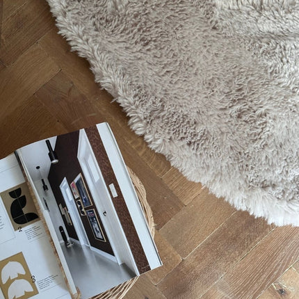 Hoogpolige Vloerkleden - Rond hoogpolig vloerkleed Furr beige - Interieur05 - Vloerkledenloods