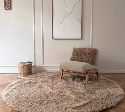 Hoogpolige Vloerkleden - Rond hoogpolig vloerkleed Furr bruin - Interieur05 - Vloerkledenloods