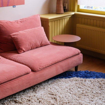 Hoogpolige Vloerkleden - Rond hoogpolig vloerkleed Pilo beige/blauw polyester Interieur05 - Vloerkledenloods