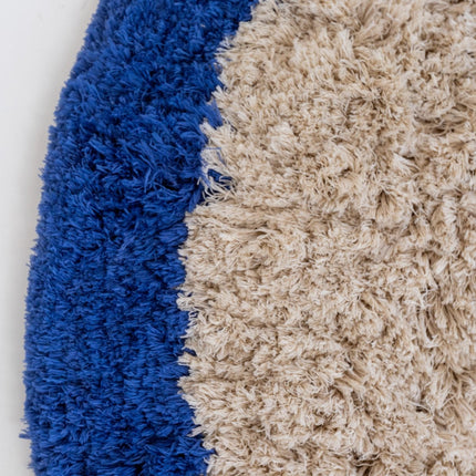 Hoogpolige Vloerkleden - Rond hoogpolig vloerkleed Pilo beige/blauw polyester Interieur05 - Vloerkledenloods