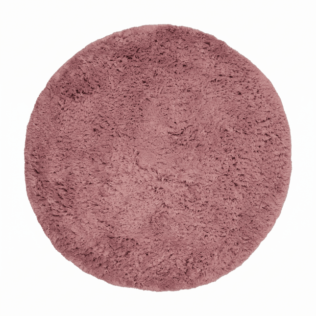 Hoogpolige Vloerkleden - Rond hoogpolig vloerkleed Pilo Darkpink Polyester Interieur05 - Vloerkledenloods