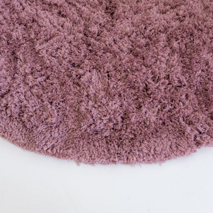 Hoogpolige Vloerkleden - Rond hoogpolig vloerkleed Pilo Darkpink Polyester Interieur05 - Vloerkledenloods