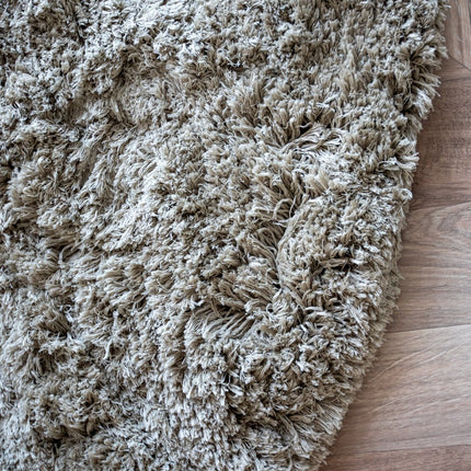 Hoogpolige Vloerkleden - Rond hoogpolig vloerkleed Pilo groen polyester Interieur05 - Vloerkledenloods