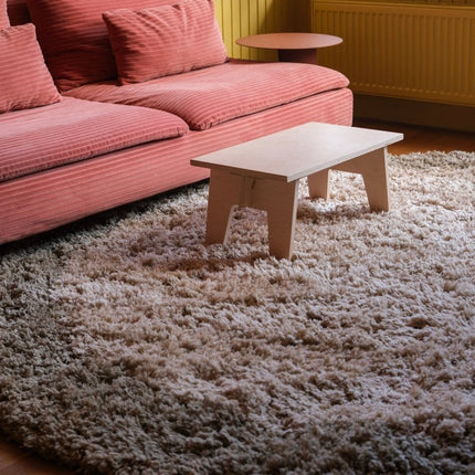 Hoogpolige Vloerkleden - Rond hoogpolig vloerkleed Pilo groen/beige polyester Interieur05 - Vloerkledenloods