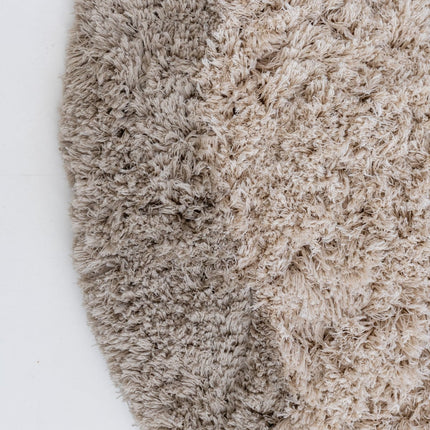 Hoogpolige Vloerkleden - Rond hoogpolig vloerkleed Pilo groen/beige polyester Interieur05 - Vloerkledenloods