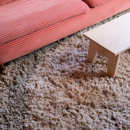 Hoogpolige Vloerkleden - Rond hoogpolig vloerkleed Pilo groen/beige polyester Interieur05 - Vloerkledenloods