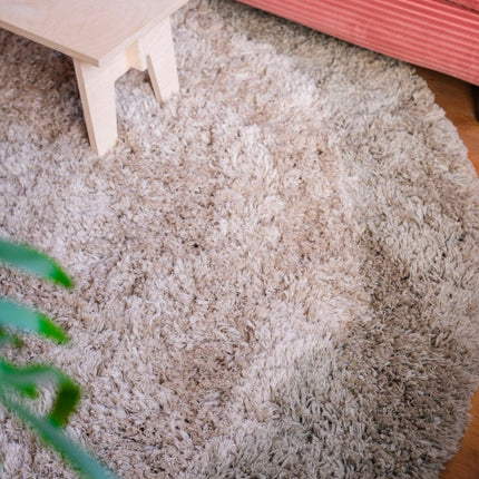 Hoogpolige Vloerkleden - Rond hoogpolig vloerkleed Pilo groen/beige polyester Interieur05 - Vloerkledenloods