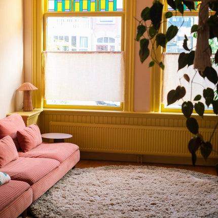 Hoogpolige Vloerkleden - Rond hoogpolig vloerkleed Pilo groen/beige polyester Interieur05 - Vloerkledenloods