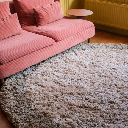 Hoogpolige Vloerkleden - Rond hoogpolig vloerkleed Pilo groen/beige polyester Interieur05 - Vloerkledenloods