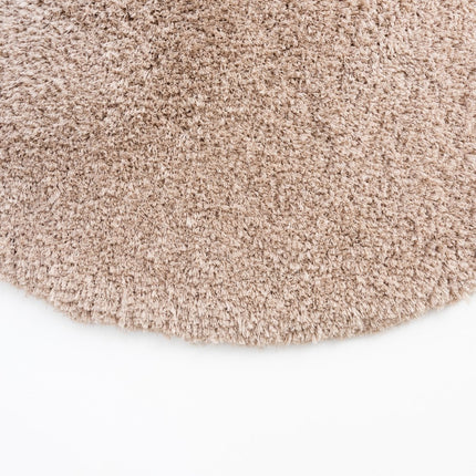 Hoogpolige Vloerkleden - Rond hoogpolig vloerkleed Pilo taupe polyester Interieur05 - Vloerkledenloods