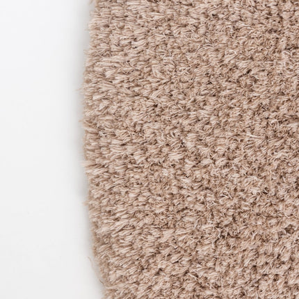 Hoogpolige Vloerkleden - Rond hoogpolig vloerkleed Pilo taupe polyester Interieur05 - Vloerkledenloods