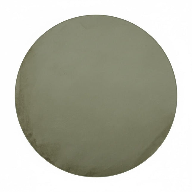 Hoogpolige Vloerkleden - Rond zacht hoogpolig Vloerkleed Lux groen - Vloerkledenloods