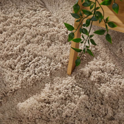 Hoogpolige vloerkleden - Ted Baker Lambeth rond hoogpolig vloerkleed Jasper Beige - Vloerkledenloods
