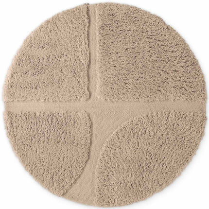 Hoogpolige vloerkleden - Ted Baker Lambeth rond hoogpolig vloerkleed Jasper Beige - Vloerkledenloods