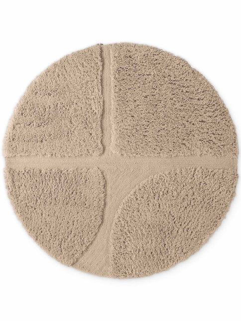 Hoogpolige vloerkleden - Ted Baker Lambeth rond hoogpolig vloerkleed Jasper Beige - Vloerkledenloods