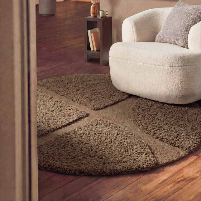 Hoogpolige vloerkleden - Ted Baker Lambeth rond hoogpolig vloerkleed Jasper Bruin - Vloerkledenloods