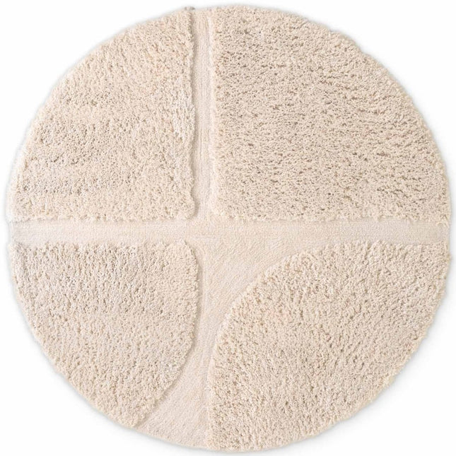 Hoogpolige vloerkleden - Ted Baker Lambeth rond hoogpolig vloerkleed Jasper Crème - Vloerkledenloods