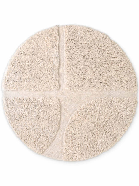 Hoogpolige vloerkleden - Ted Baker Lambeth rond hoogpolig vloerkleed Jasper Crème - Vloerkledenloods